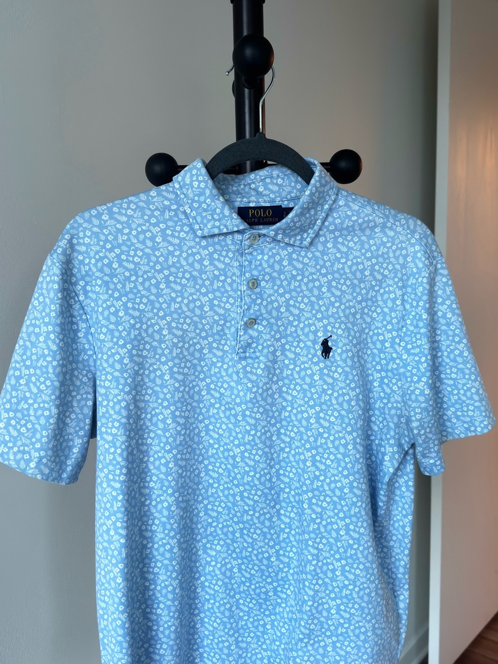 Ralph Lauren Light Blue Polo with White Floral Print
